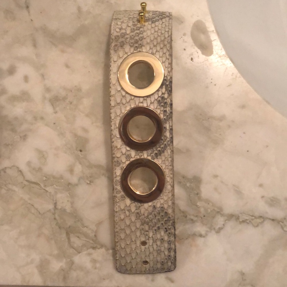 Ted Rossi Python And Gold Bracelet Cuff - image 2